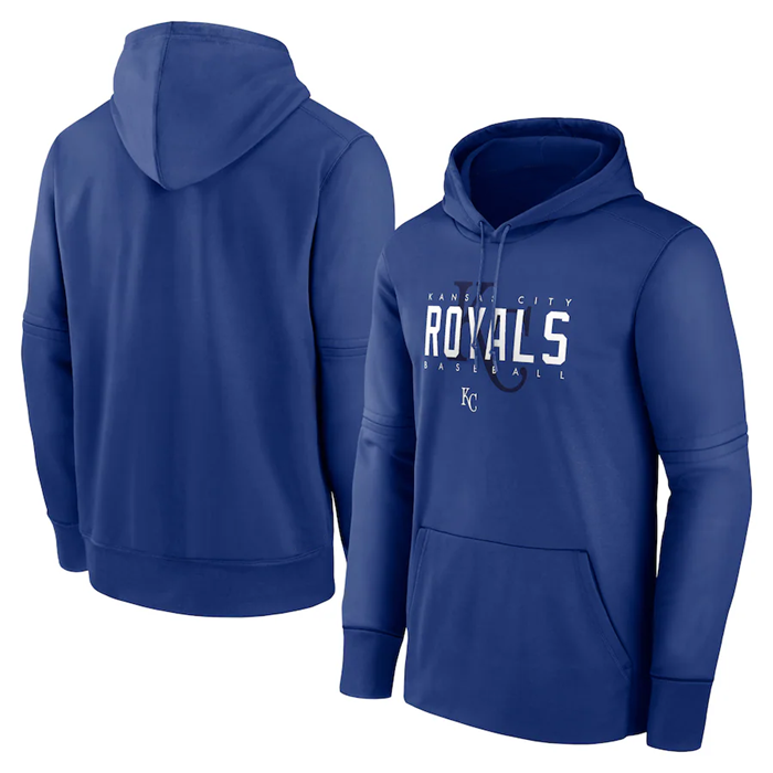 Men's Kansas City Royals Royal Pregame Performance Pullover Hoodie - Click Image to Close